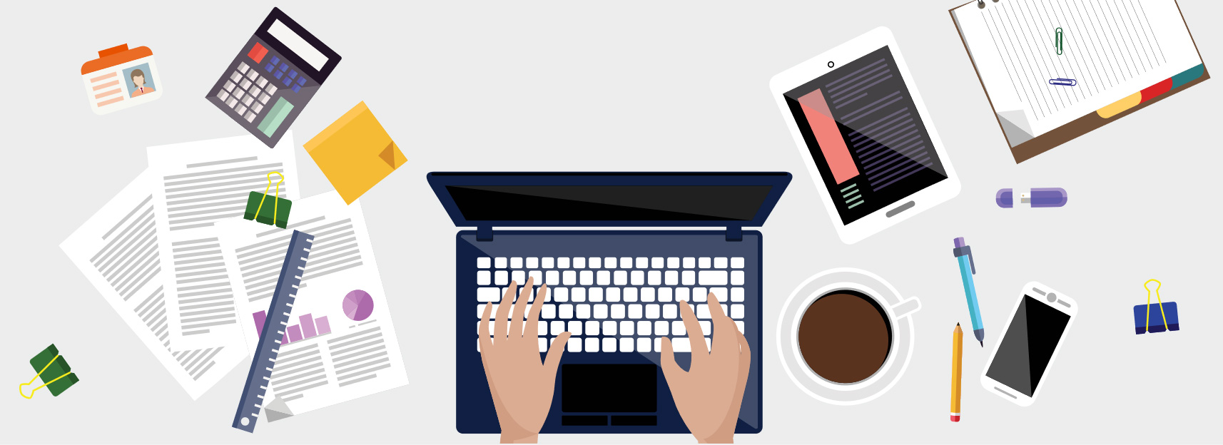Sending a contact message from a computer desk