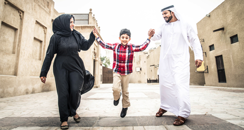 Arabic family spending time together